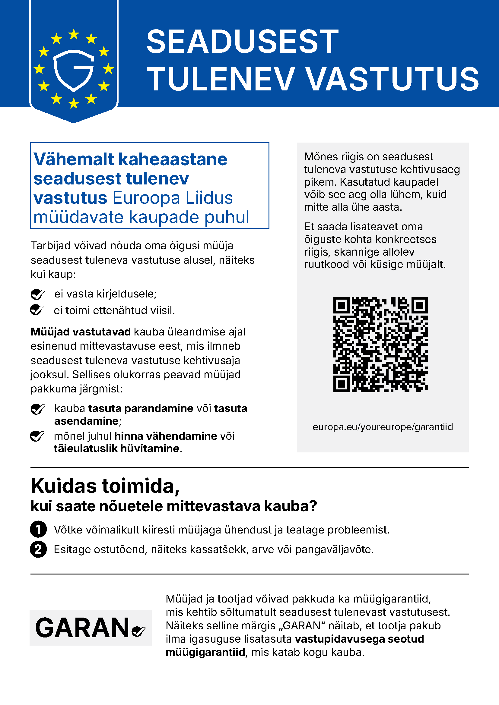 Harmonisierte EU-Mitteilung zum gesetzlichen Gewährleistungsrecht