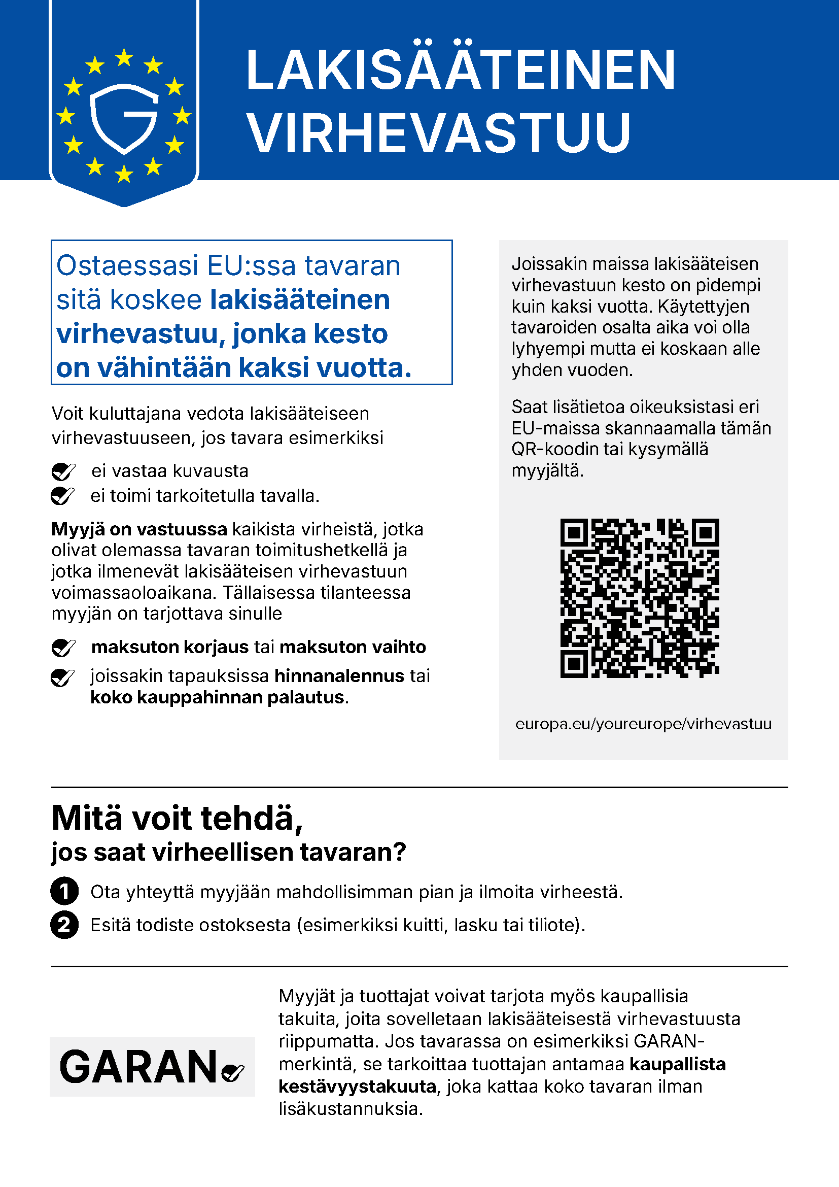 Harmonisierte EU-Mitteilung zum gesetzlichen Gewährleistungsrecht