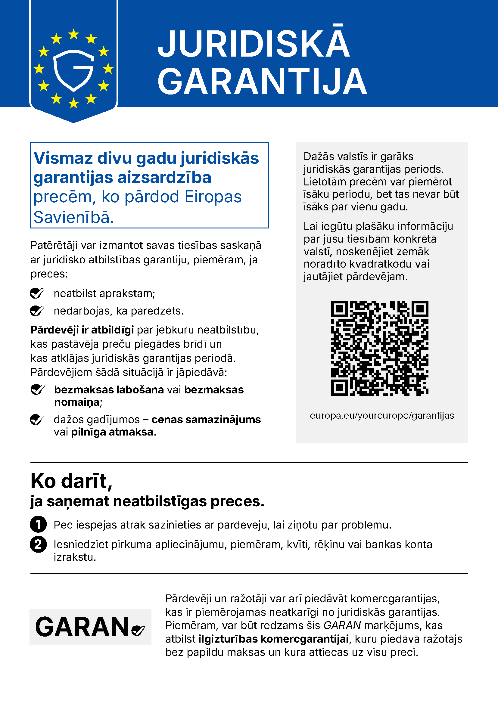Harmonisierte EU-Mitteilung zum gesetzlichen Gewährleistungsrecht