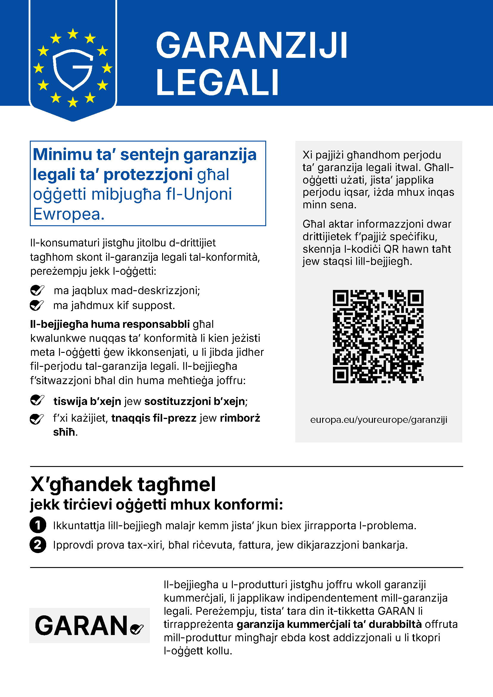 Harmonisierte EU-Mitteilung zum gesetzlichen Gewährleistungsrecht