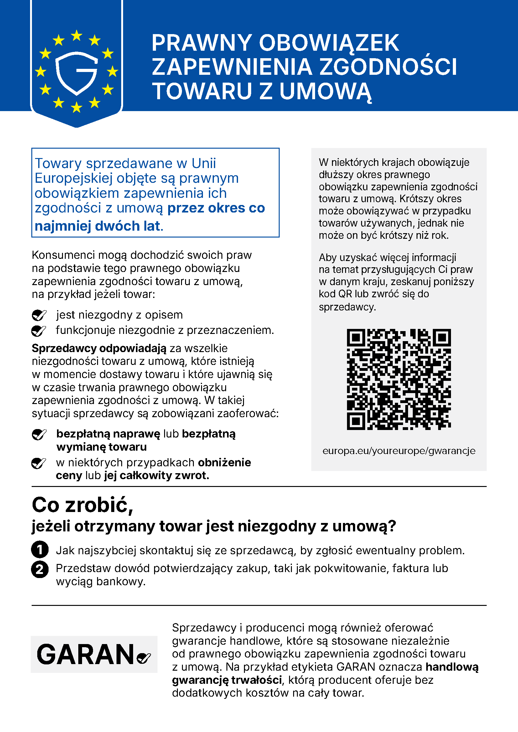 Harmonisierte EU-Mitteilung zum gesetzlichen Gewährleistungsrecht