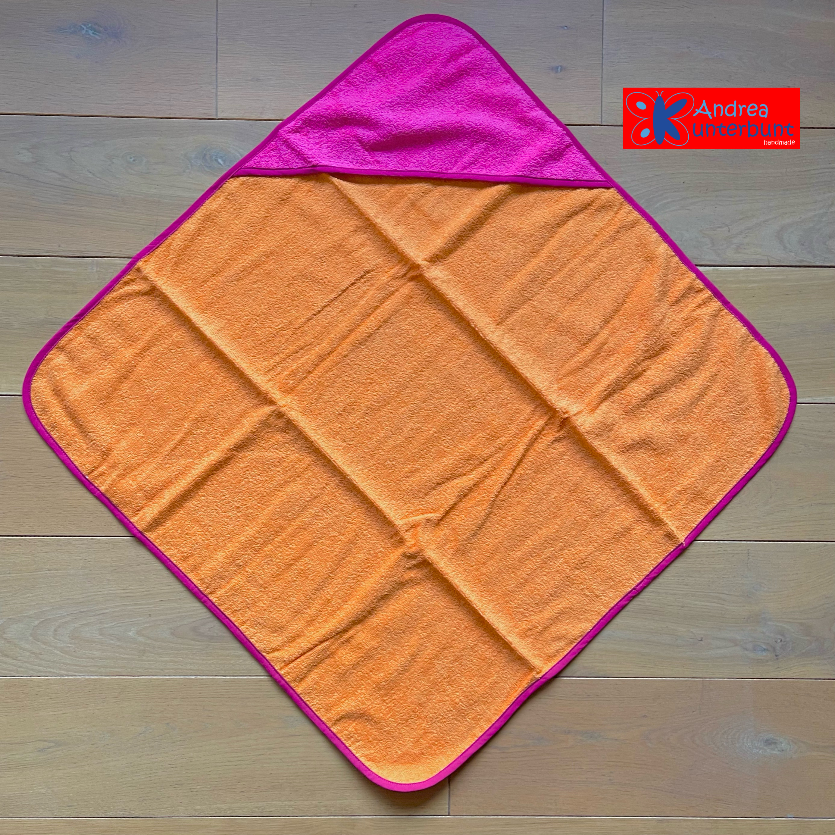 Kapuzenhandtuch 80x80 cm Pink - Orange