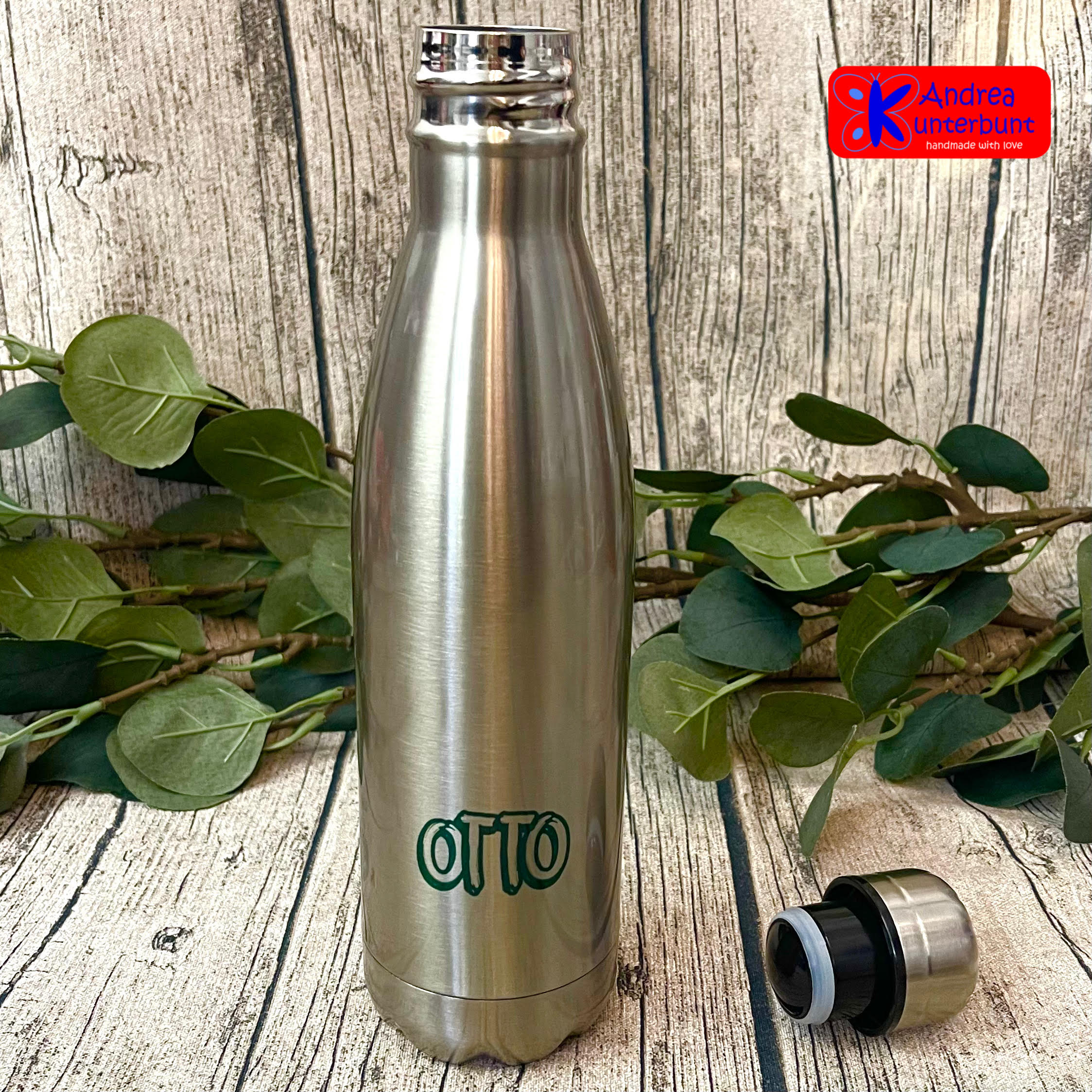 Edelstahl-Trinkflasche (500 ml) personalisierbar