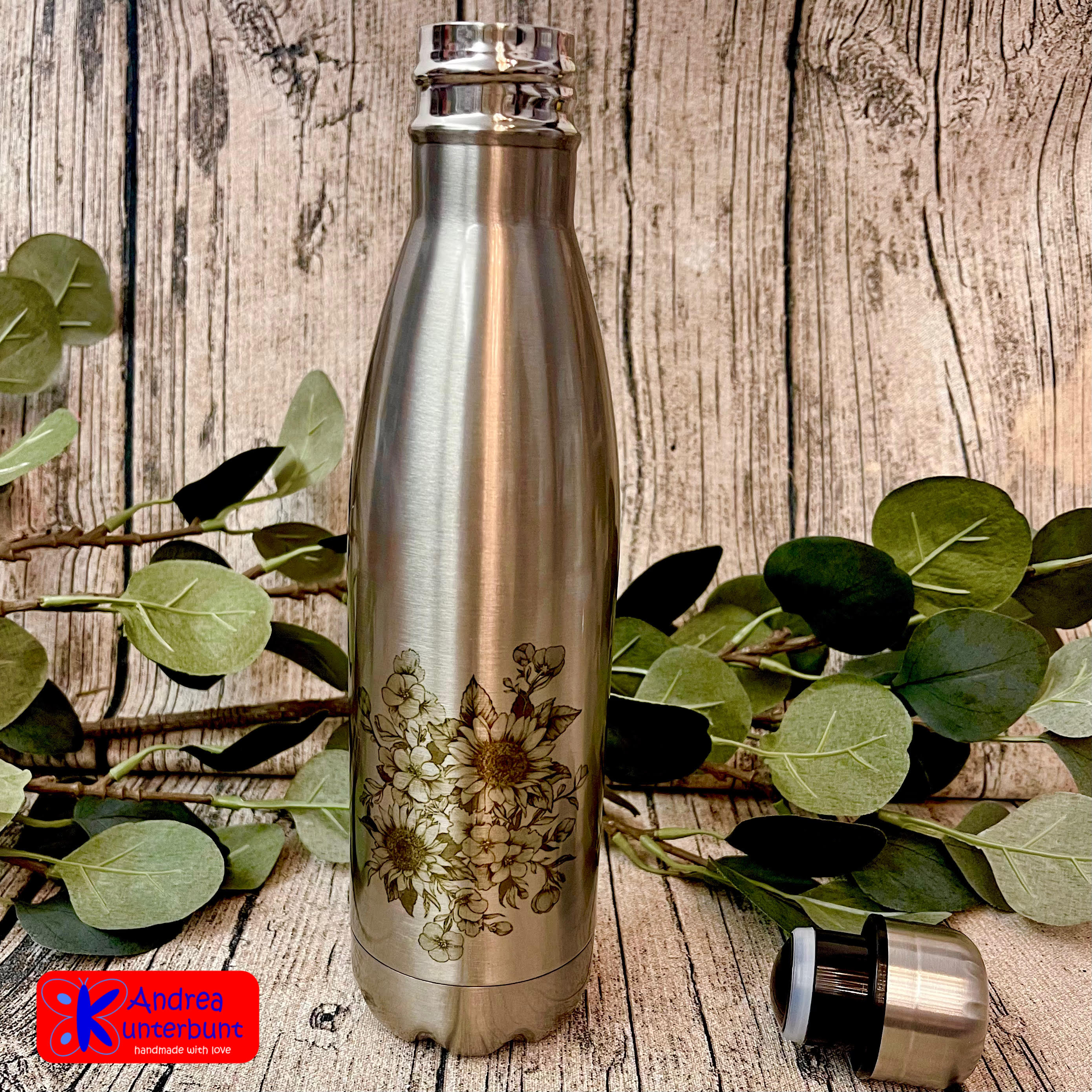 Edelstahl-Trinkflasche (500 ml) personalisierbar