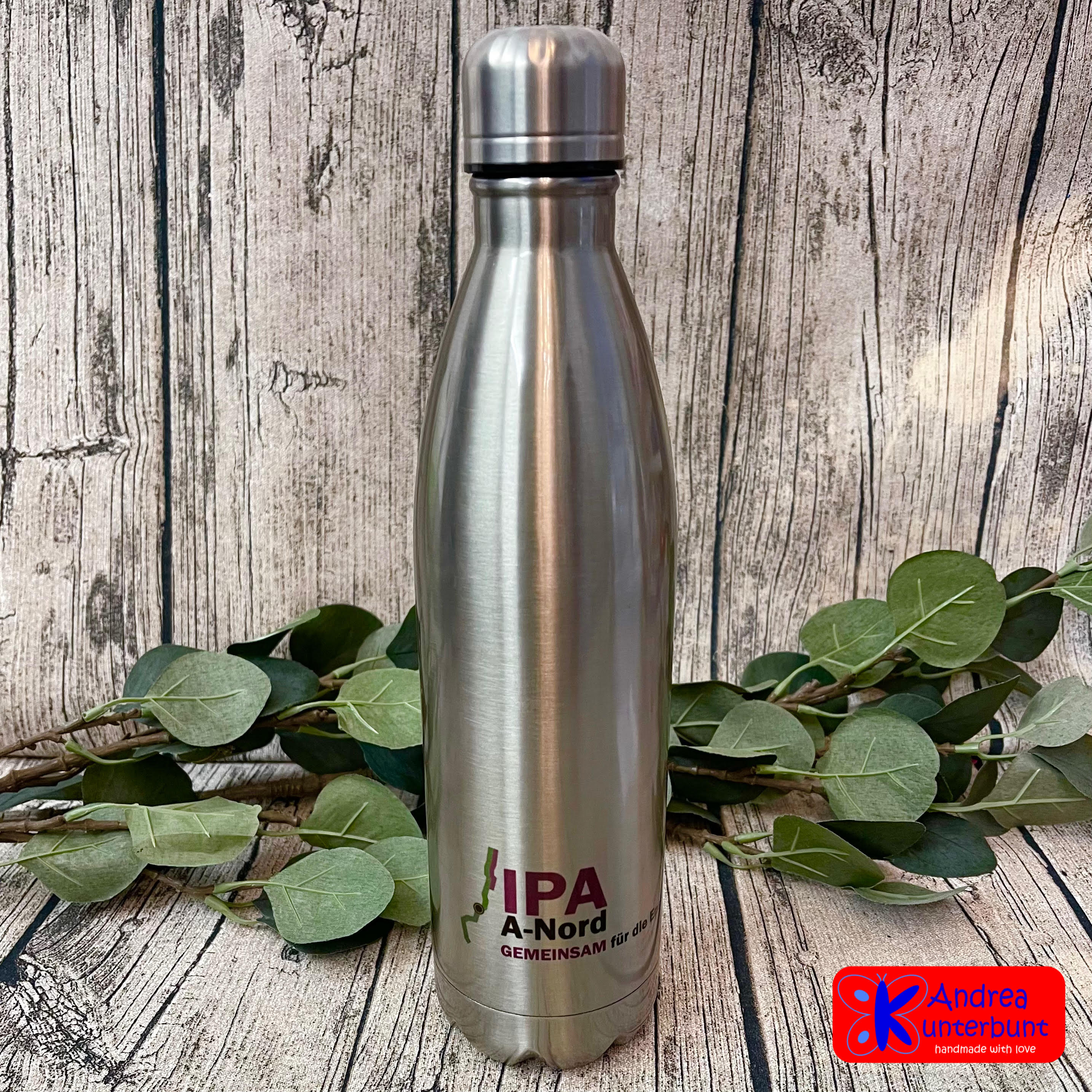 Edelstahl-Trinkflasche (500 ml) personalisierbar